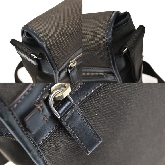 PRADA Logo Jacquard Crossbody Shoulder Bag Canvas Leather Brown SHW 38YH182 - Picture 8 of 16